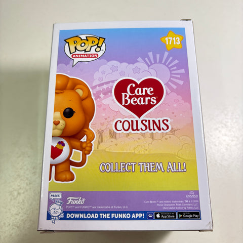 BOX FLAWS VIEW PHOTOS Brave Heart Lion - Care Bears Funko Pop 1713 Vinyl Figure (11.4 Cm L × 8.9 Cm W × 15.9 Cm H)