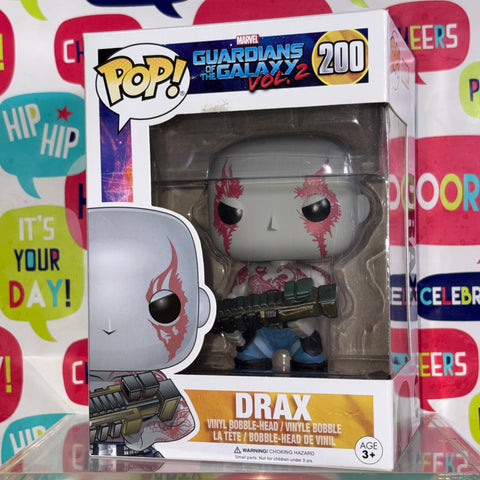 BOX FLAWS VIEW PHOTOS Drax - Guardians of the Galaxy Marvel Funko Pop 200 Vinyl Figure (11.4 Cm L × 8.9 Cm W × 15.9 Cm H)