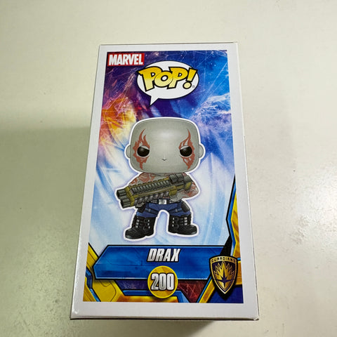 BOX FLAWS VIEW PHOTOS Drax - Guardians of the Galaxy Marvel Funko Pop 200 Vinyl Figure (11.4 Cm L × 8.9 Cm W × 15.9 Cm H)