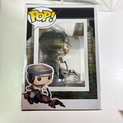 BOX FLAWS VIEW PHOTOS Princess Leia with Speeder Bike - Star Wars Funko Pop Vinyl Figure 228 (20.5 Cm L × 8.9 Cm W × 15.9 Cm H)