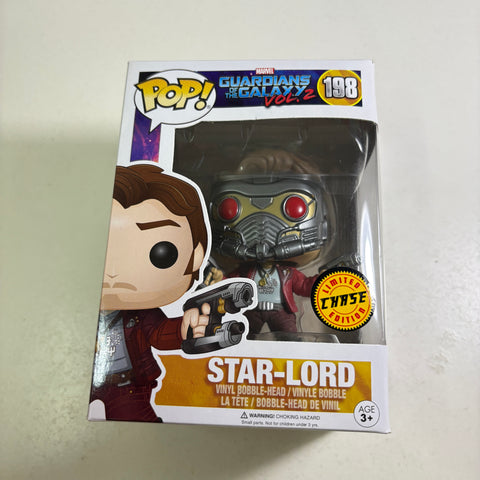 BOX FLAWS VIEW PHOTOS Star-Lord CHASE - Guardians of the Galaxy Marvel Funko Pop Vinyl Figure (11.4 Cm L × 8.9 Cm W × 15.9 Cm H)