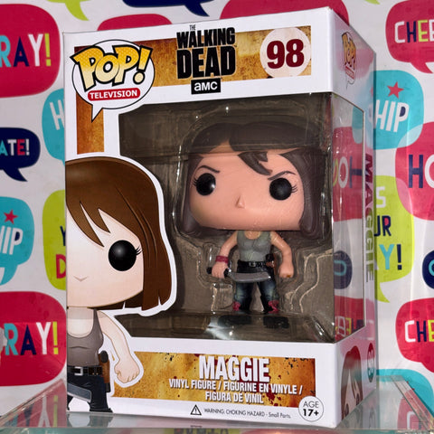 BOX FLAW VIEW PHOTOS The Walking Dead - Maggie Rhee  Funko Pop 98 Vinyl Figure  (11.4 Cm L × 8.9 Cm W × 15.9 Cm H)