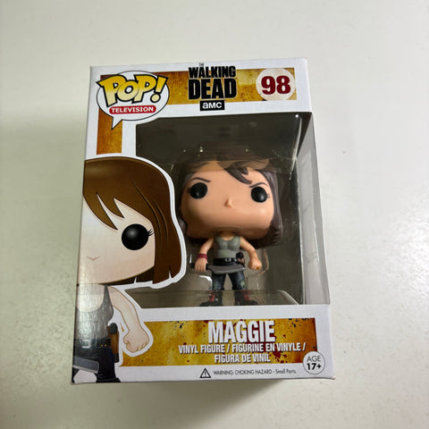 BOX FLAW VIEW PHOTOS The Walking Dead - Maggie Rhee  Funko Pop 98 Vinyl Figure  (11.4 Cm L × 8.9 Cm W × 15.9 Cm H)
