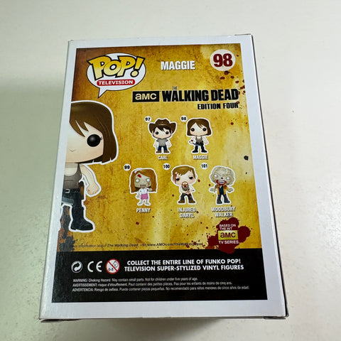 BOX FLAW VIEW PHOTOS The Walking Dead - Maggie Rhee  Funko Pop 98 Vinyl Figure  (11.4 Cm L × 8.9 Cm W × 15.9 Cm H)