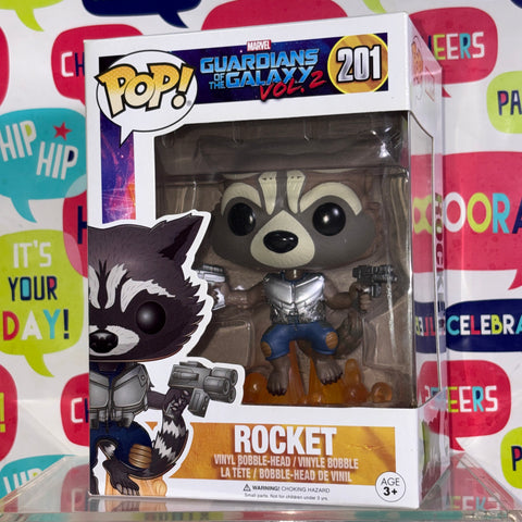 Rocket - Guardians of the Galaxy Marvel Funko Pop 201 Vinyl Figure (11.4 Cm L × 8.9 Cm W × 15.9 Cm H)