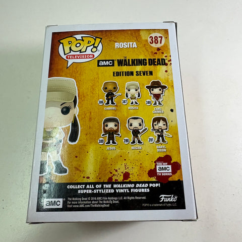 BOX FLAW VIEW PHOTOS The Walking Dead - Rosita  Funko Pop 387 Vinyl Figure  (11.4 Cm L × 8.9 Cm W × 15.9 Cm H)
