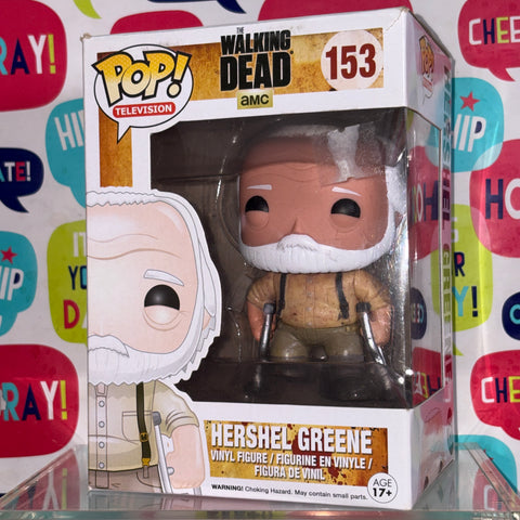 SEVERE BOX DAMAGE The Walking Dead - Hershel Greene  Funko Pop 153 Vinyl Figure  (11.4 Cm L × 8.9 Cm W × 15.9 Cm H)