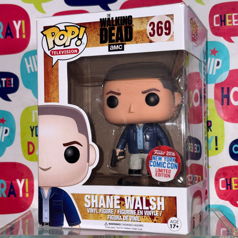 BOX FLAW VIEW PHOTOS The Walking Dead - Shane Walsh  Funko Pop 369 Vinyl Figure (11.4 Cm L × 8.9 Cm W × 15.9 Cm H) Comic Con