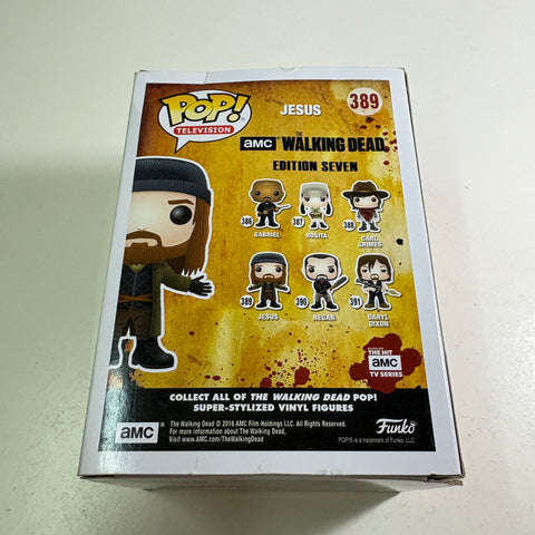BOX FLAW VIEW PHOTOS The Walking Dead - Jesus  Funko Pop 389 Vinyl Figure (11.4 Cm L × 8.9 Cm W × 15.9 Cm H)