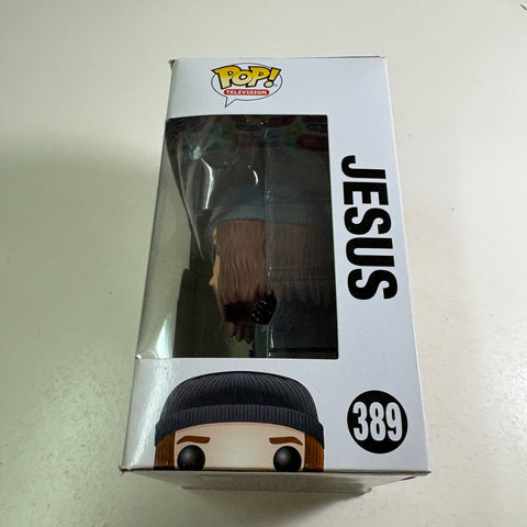 BOX FLAW VIEW PHOTOS The Walking Dead - Jesus  Funko Pop 389 Vinyl Figure (11.4 Cm L × 8.9 Cm W × 15.9 Cm H)