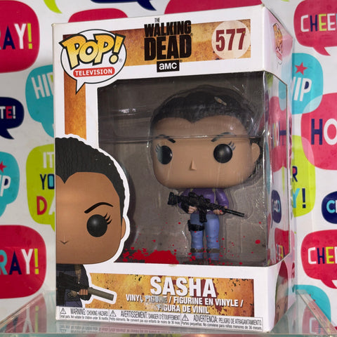 BOX FLAW VIEW PHOTOS The Walking Dead - Sasha  Funko Pop 577 Vinyl Figure (11.4 Cm L × 8.9 Cm W × 15.9 Cm H)