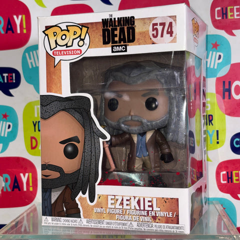 BOX FLAWS VIEW PHOTOS Ezekiel - The Walking Dead Funko Pop 574 Vinyl Figure (11.4 Cm L × 8.9 Cm W × 15.9 Cm H)