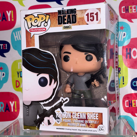 BOX FLAWS VIEW PHOTOS Glenn Rhee Prison - The Walking Dead Funko Pop 151 Vinyl Figure (11.4 Cm L × 8.9 Cm W × 15.9 Cm H)