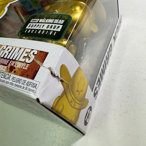 SEVERE BOX DAMAGE VIEW PHOTOS Rick Grimes GOLD - The Walking Dead Funko Pop Vinyl Figure Supply Drop Exclusive (11.4 Cm L × 8.9 Cm W × 15.9 Cm H)