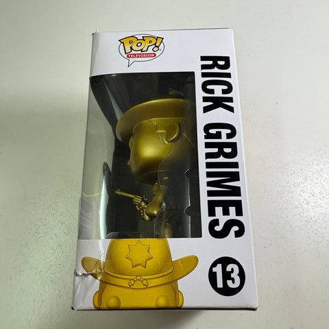 SEVERE BOX DAMAGE VIEW PHOTOS Rick Grimes GOLD - The Walking Dead Funko Pop Vinyl Figure Supply Drop Exclusive (11.4 Cm L × 8.9 Cm W × 15.9 Cm H)