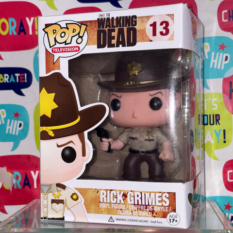 BOX FLAWS VIEW PHOTOS Rick Grimes - The Walking Dead Funko Pop 13 Vinyl Figure  (11.4 Cm L × 8.9 Cm W × 15.9 Cm H)