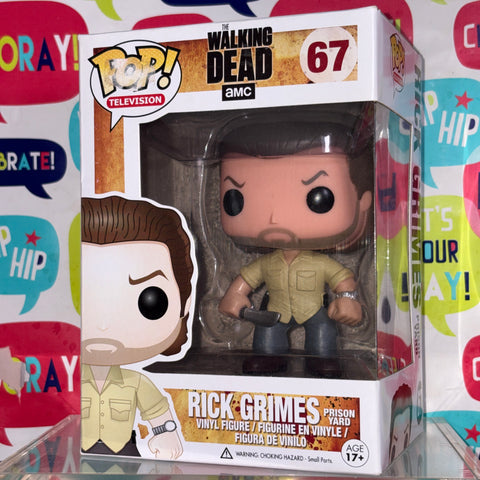BOX FLAWS VIEW PHOTOS Rick Grimes Prison Yard - The Walking Dead Funko Pop 67 Vinyl Figure  (11.4 Cm L × 8.9 Cm W × 15.9 Cm H)
