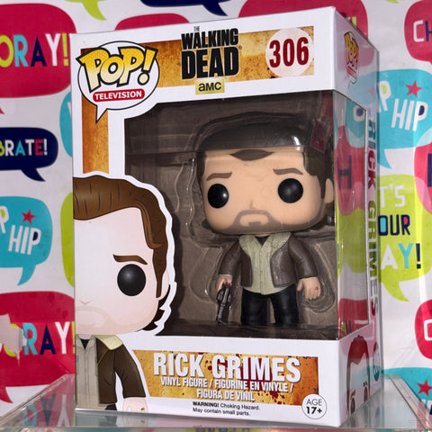 BOX FLAWS VIEW PHOTOS Rick Grimes - The Walking Dead Funko Pop 306 Vinyl Figure  (11.4 Cm L × 8.9 Cm W × 15.9 Cm H)