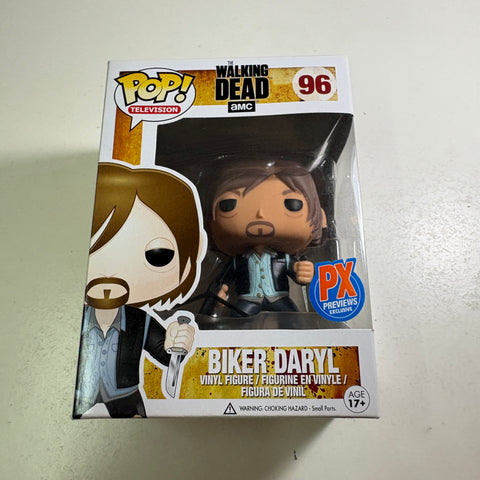 BOX FLAWS VIEW PHOTOS Daryl Dixon Biker - The Walking Dead Funko Pop 96 Vinyl Figure PX Exclusive  (11.4 Cm L × 8.9 Cm W × 15.9 Cm H)