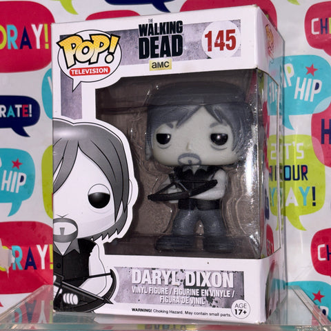 BOX FLAWS VIEW PHOTOS Daryl Dixon (Black and White) - The Walking Dead Funko Pop 145 Vinyl Figure (11.4 Cm L × 8.9 Cm W × 15.9 Cm H)