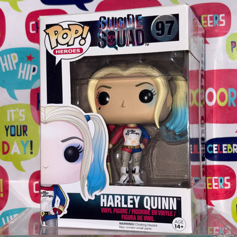 SUNFADED BOX Harley Quinn - DC Funko Pop 97 Vinyl Figure (11.4 Cm L × 8.9 Cm W × 15.9 Cm H)