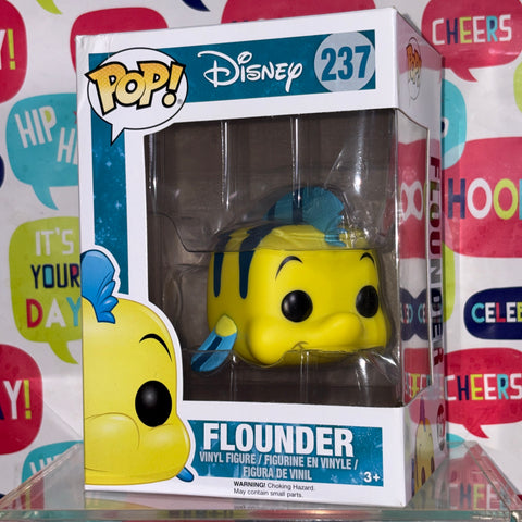 BOX DAMAGE VIEW PHOTOS Flounder - Little Mermaid Disney Funko Pop (11.4 Cm L × 8.9 Cm W × 15.9 Cm H)