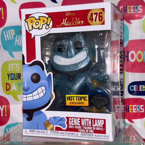 Aladdin - Genie with Lamp Diamond Disney Funko Pop 476 Hot Topic Exclusive (11.4 Cm L × 8.9 Cm W × 15.9 Cm H)