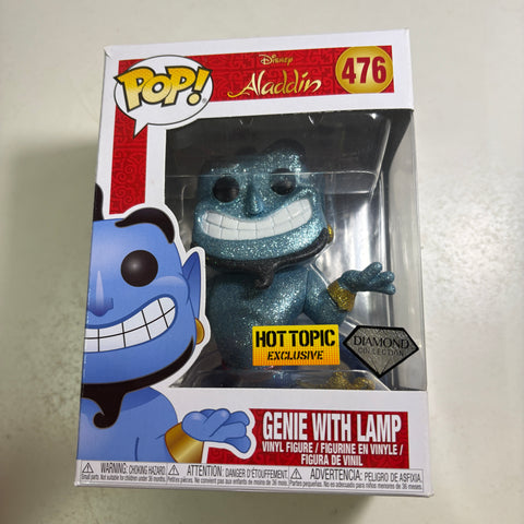 Aladdin - Genie with Lamp Diamond Disney Funko Pop 476 Hot Topic Exclusive (11.4 Cm L × 8.9 Cm W × 15.9 Cm H)