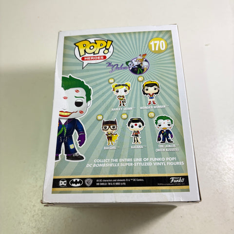BOX DAMAGE VIEW PHOTOS The Joker (with Kisses) - DC Funko Pop 170 Vinyl Figure (11.4 Cm L × 8.9 Cm W × 15.9 Cm H)