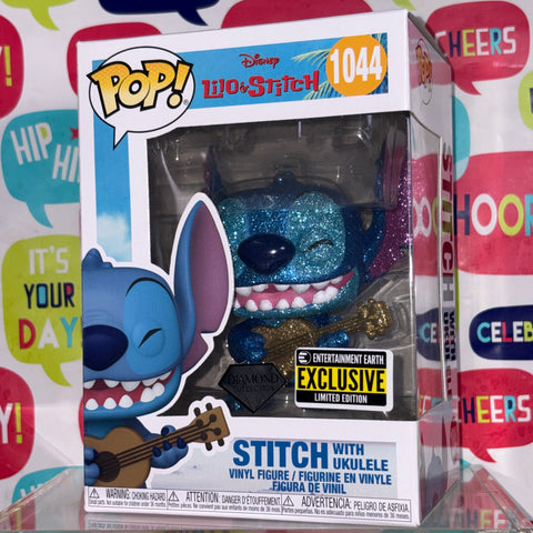 Stitch with Ukelele DIAMOND - Lilo & Stitch Disney Funko Pop 1044 Vinyl Figure (11.4 Cm L × 8.9 Cm W × 15.9 Cm H)
