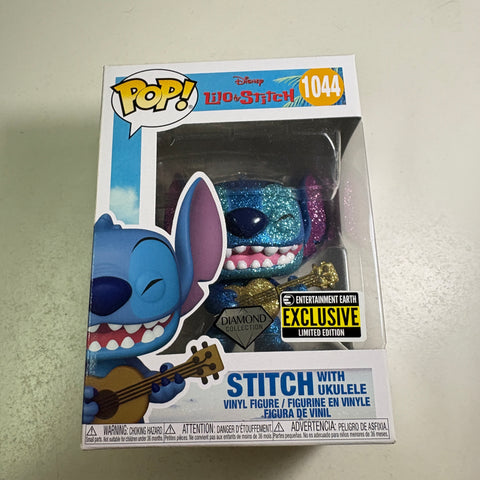 Stitch with Ukelele DIAMOND - Lilo & Stitch Disney Funko Pop 1044 Vinyl Figure (11.4 Cm L × 8.9 Cm W × 15.9 Cm H)