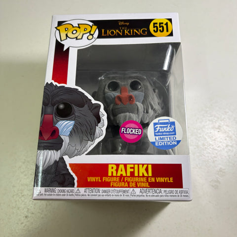 Rafiki FLOCKED - The Lion King Disney Funko Pop 551 Vinyl Figure Exclusive (11.4 Cm L × 8.9 Cm W × 15.9 Cm H)
