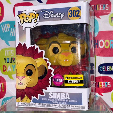 Simba FLOCKED - The Lion King Disney Funko Pop 302 Vinyl Figure (11.4 Cm L × 8.9 Cm W × 15.9 Cm H)