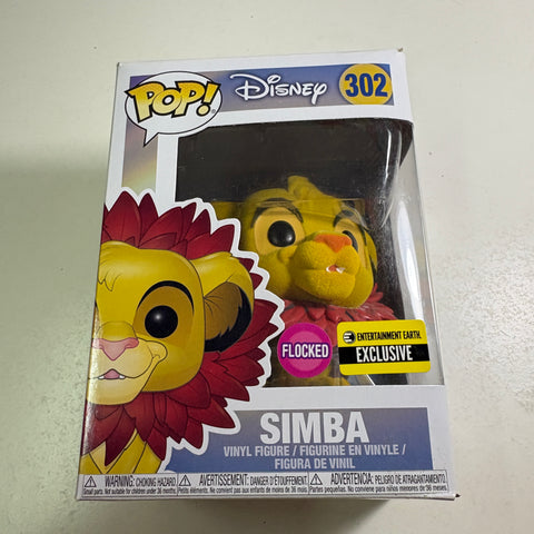 Simba FLOCKED - The Lion King Disney Funko Pop 302 Vinyl Figure (11.4 Cm L × 8.9 Cm W × 15.9 Cm H)