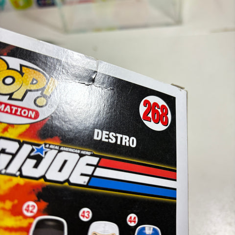 BOX FLAWS VIEW PHOTOS GI Joe - Destro Funko Pop 268 Fall Convention Exclusie