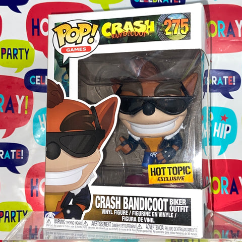 Crash Bandicoot - Crash with Biker Outfit Funko Pop 275 Hot Topic Exclusive