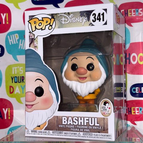 BOX FLAWS VIEW PHOTOS Bashful - Snow White and the Seven Dwarves Disney Funko Pop 341 Vinyl Figure (11.4 Cm L × 8.9 Cm W × 15.9 Cm H)