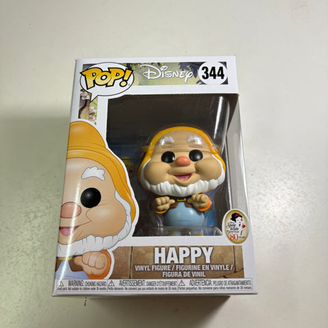 Happy - Snow White and the Seven Dwarves Disney Funko Pop 344 Vinyl Figure (11.4 Cm L × 8.9 Cm W × 15.9 Cm H)