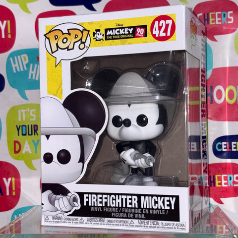 BOX FLAWS VIEW PHOTOS Firefighter Mickey Mouse - Disney Funko Pop 427 Vinyl Figure (11.4 Cm L × 8.9 Cm W × 15.9 Cm H)