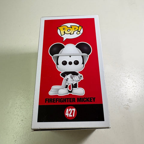 BOX FLAWS VIEW PHOTOS Firefighter Mickey Mouse - Disney Funko Pop 427 Vinyl Figure (11.4 Cm L × 8.9 Cm W × 15.9 Cm H)
