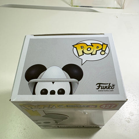 BOX FLAWS VIEW PHOTOS Firefighter Mickey Mouse - Disney Funko Pop 427 Vinyl Figure (11.4 Cm L × 8.9 Cm W × 15.9 Cm H)