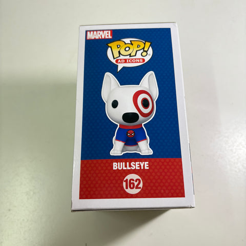 BOX DAMAGE VIEW PHOTOS Bullseyes with Spider-Man Shirt Target - Funko Pop AD ICONS 162 Vinyl Figure