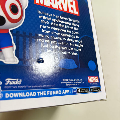 BOX DAMAGE VIEW PHOTOS Bullseyes with Spider-Man Shirt Target - Funko Pop AD ICONS 162 Vinyl Figure