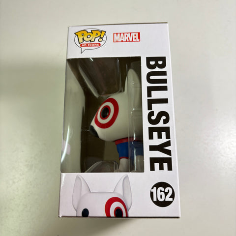 BOX DAMAGE VIEW PHOTOS Bullseyes with Spider-Man Shirt Target - Funko Pop AD ICONS 162 Vinyl Figure