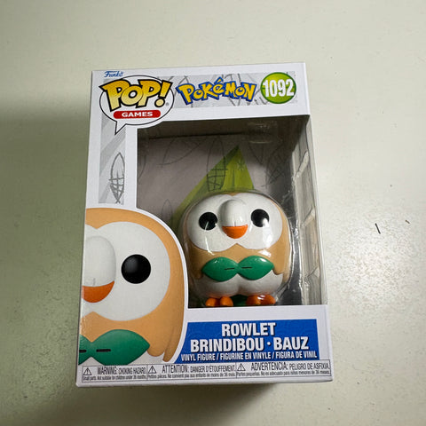 Rowlet - Pokemon Funko Pop 1092 Vinyl Figure (11.4 Cm L × 8.9 Cm W × 15.9 Cm H)