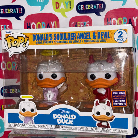 Donald's Shoulder Angel & Devil - Donald Duck Disney Funko Pop 2 Pack Vinyl Figure (20.5 Cm L × 8.9 Cm W × 15.9 Cm H)