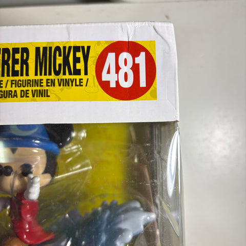 BOX DAMAGE VIEW PHOTOS Sorcerer Mickey - Disney Funko Pop 481 Vinyl Figure (17.5 Cm L  x 17.5 Cm W x 26.1 Cm H)