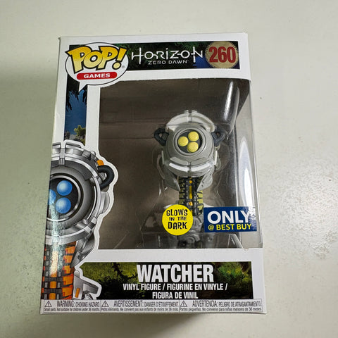 BOX FLAWS VIEW PHOTOS Watcher GLOW - Horizon Zero Dawn Funko Pop 260 Vinyl Figure (11.4 Cm L × 8.9 Cm W × 15.9 Cm H)