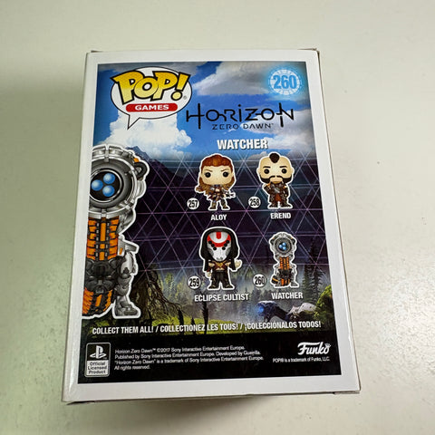 BOX FLAWS VIEW PHOTOS Watcher GLOW - Horizon Zero Dawn Funko Pop 260 Vinyl Figure (11.4 Cm L × 8.9 Cm W × 15.9 Cm H)