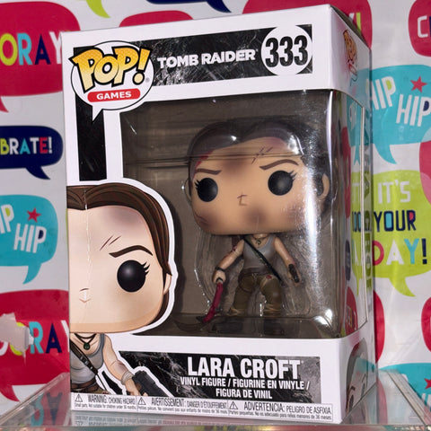 BOX FLAWS VIEW PHOTOS Lara Croft - Tomb Raider Funko Pop 333 Vinyl Figure (11.4 Cm L × 8.9 Cm W × 15.9 Cm H)